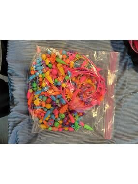 Colorful Plastic Bead Jewelry Making Kit with Headbands